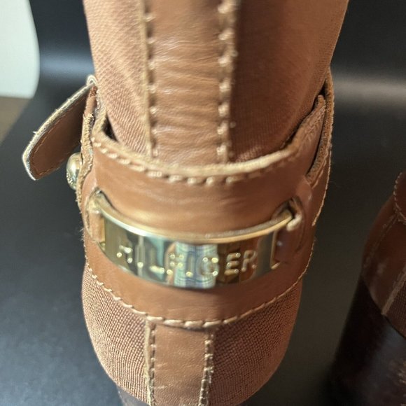 Tommy Hilfiger Twhayley Chestnut Brown Leather Slip On Ankle Boots Size 10 READ - Picture 13 of 16